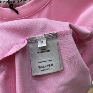 Dior Logo Pink Cotton T Shirt