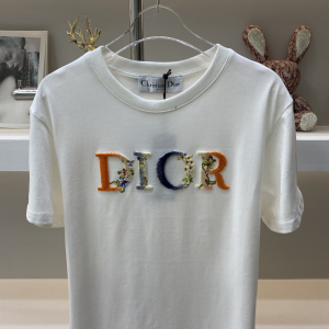 Dior Logo White Cotton T Shirt