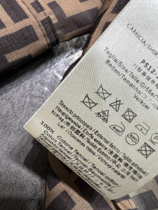 Fendi FF Print Silk Shirt Brown