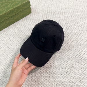 Acne Studios Black Canvas Baseball Cap Hat