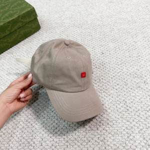 Acne Studios Grey Canvas Baseball Cap Hat
