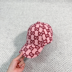 Gucci GG Wool Baseball Cap Hat Pink