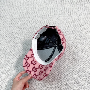 Gucci GG Wool Baseball Cap Hat Pink
