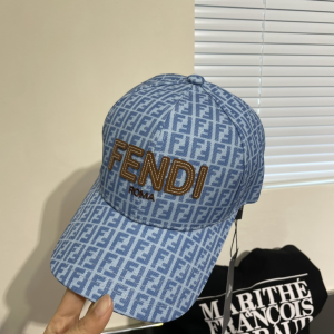 Fendi Roma Blue FF Logo Canvas Baseball Cap Hat Fendi Roma Blue FF Logo Canvas Baseball Cap Hat