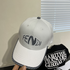 Fendi White Black FF Logo Canvas Baseball Cap Hat Fendi White Black FF Logo Canvas Baseball Cap Hat