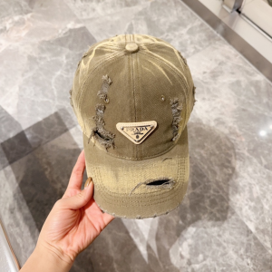 Prada Triangle Logo Green Washed Denim Canvas Baseball Cap Hat Prada Triangle Logo Green Washed Denim Canvas Baseball Cap Hat