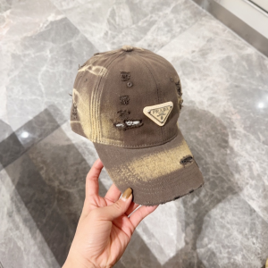 Prada Triangle Logo Light Grey Washed Denim Canvas Baseball Cap Hat Prada Triangle Logo Light Grey Washed Denim Canvas Baseball Cap Hat