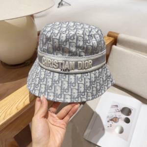 Dior Oblique Small Brim Bucket Cap Hat Grey