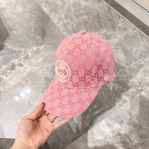 Gucci Pink GG Canvas Cotton Baseball Cap Hat Gucci Pink GG Canvas Cotton Baseball Cap Hat