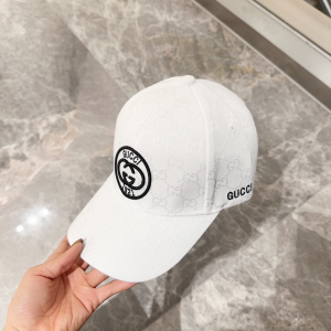 Gucci White GG Canvas Cotton Baseball Cap Hat Gucci White GG Canvas Cotton Baseball Cap Hat