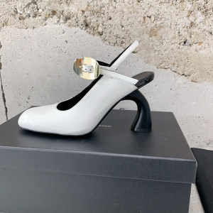 Dries Van Noten Sabot Virgo White Leather Slingback Pumps 85MM Dries Van Noten Sabot Virgo White Leather Slingback Pumps 85MM