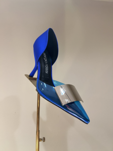 Sergio Rossi Miroir Logo plaque detail pumps blue 95MM Sergio Rossi Miroir Logo plaque detail pumps blue 95MM