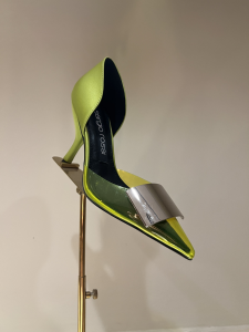 Sergio Rossi Miroir Logo plaque detail pumps green 95MM Sergio Rossi Miroir Logo plaque detail pumps green 95MM