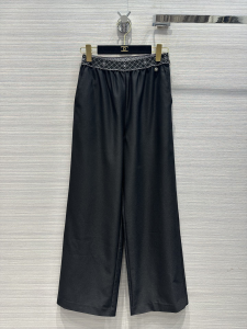 Chanel Coco Black Twill Silk Pants