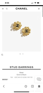 Chanel CC Gold Flower Stud Earrings