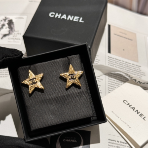 Chanel CC Gold Star Earrings