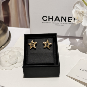 Chanel CC Gold Star Earrings