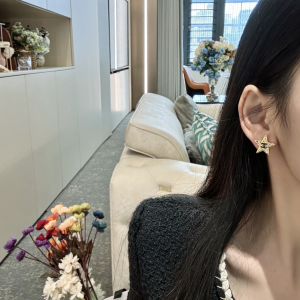 Chanel CC Gold Star Earrings