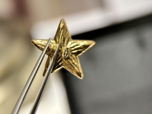 Chanel CC Gold Star Earrings