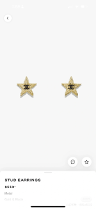 Chanel CC Gold Star Earrings