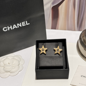 Chanel CC Gold Star Earrings
