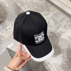 Chanel Vintage CC Logo Black Canvas Baseball Cap Hat Chanel Vintage CC Logo Black Canvas Baseball Cap Hat