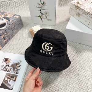 Gucci Double G Black GG Nylon Bucket Cap Hat Gucci Double G Black GG Nylon Bucket Cap Hat