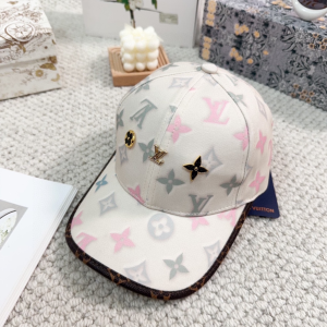 Louis Vuitton LV Monogram White Canvas Baseball Cap Hat Louis Vuitton LV Monogram White Canvas Baseball Cap Hat