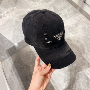 Prada Triangle Logo Black Denim Canvas Baseball Cap Hat Prada Triangle Logo Black Denim Canvas Baseball Cap Hat