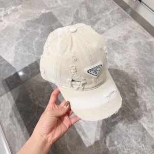 Prada Triangle Logo Blue Denim Canvas Baseball Cap Hat Prada Triangle Logo Blue Denim Canvas Baseball Cap Hat