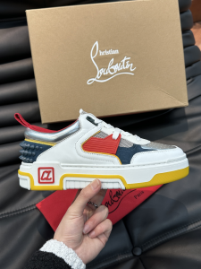 Christian Louboutin Mens White Multicolour Astroloubi Logo Leather Low Top Trainer Sneakers Christian Louboutin Mens White Multicolour Astroloubi Logo Leather Low Top Trainer Sneakers
