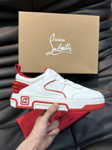 Christian Louboutin Mens White Red Multicolour Astroloubi Logo Leather Low Top Trainer Sneakers Christian Louboutin Mens White Red Multicolour Astroloubi Logo Leather Low Top Trainer Sneakers