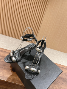 Alexander Wang Dome Black Leather High Heeled Sandals with Ankle Strap 65MM Alexander Wang Dome Black Leather High Heeled Sandals with Ankle Strap 65MM