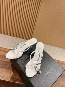 Alexander Wang Dome Water Snake Strappy Heeled Slide Slip on Sandals White Alexander Wang Dome Water Snake Strappy Heeled Slide Slip on Sandals White
