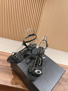 Alexander Wang Dome Water Snake Strappy High Heeled Sandals Black 65MM Alexander Wang Dome Water Snake Strappy High Heeled Sandals Black 65MM