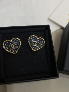 Chanel CC Logo Heart Earrings