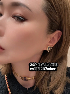 Chanel CC Logo Heart Earrings