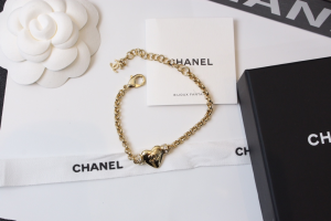 Chanel Gold CC Heart Chain Bracelets