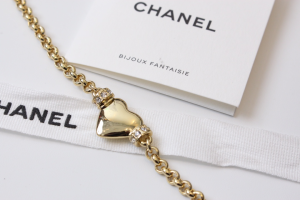 Chanel Gold CC Heart Chain Bracelets
