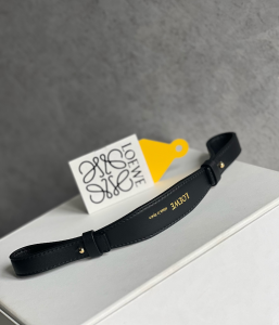 Loewe Branded Short Shoulder Strap Black Classic Calfskin Loewe Branded Short Shoulder Strap Black Classic Calfskin