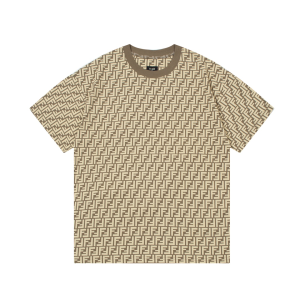 Fendi FF Zucca Khaki Cotton T Shirt