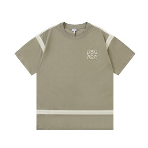 Loewe Anagram Khaki Cotton T Shirt