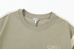 Loewe Anagram Khaki Cotton T Shirt