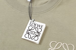 Loewe Anagram Khaki Cotton T Shirt