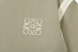 Loewe Anagram Khaki Cotton T Shirt