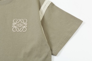 Loewe Anagram Khaki Cotton T Shirt