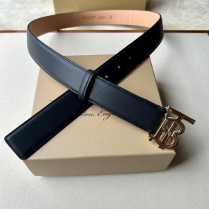 Burberry Monogram TB Black Calf Leather Belt 34MM Burberry Monogram TB Black Calf Leather Belt 34MM