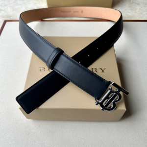 Burberry Monogram TB Black Calf Leather Belt 34MM Burberry Monogram TB Black Calf Leather Belt 34MM