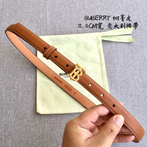 Burberry Monogram TB Brown Calf Leather Belt 20MM Burberry Monogram TB Brown Calf Leather Belt 20MM