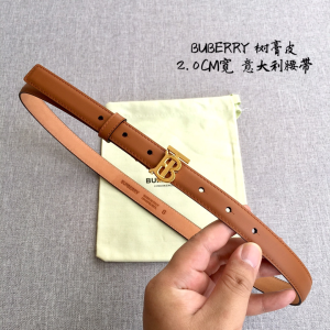 Burberry Monogram TB Brown Calf Leather Belt 20MM Burberry Monogram TB Brown Calf Leather Belt 20MM